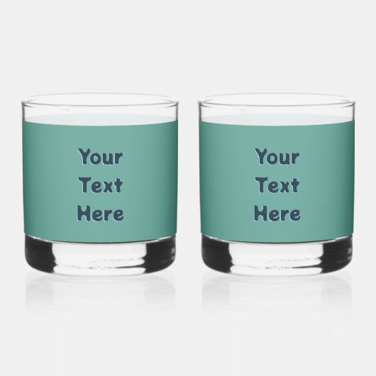 Blauwe Folk Art Forel/Zalm Whisky Glas (Achterkant)