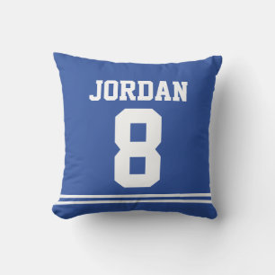 Blauwe Football Jersey met nummer Kussen