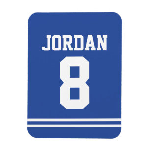 Blauwe Football Jersey met nummer Magneet
