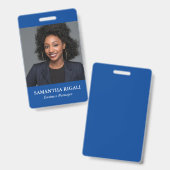 Blauwe foto  badge (Voor- en achterkant)