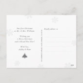 Blauwe foto Getrouwd en vrolijk Pas getrouwd Kerst Feestdagenkaart (Achterkant)