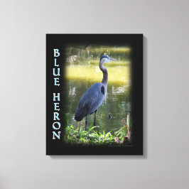 Blauwe foto van Heron Wall Art Canvas Afdruk