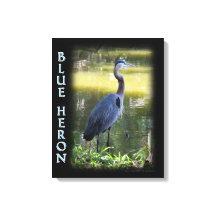 Blauwe foto van Heron Wall Art