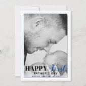 Blauwe fotokaart met eerste Vaderdag (Voorkant)