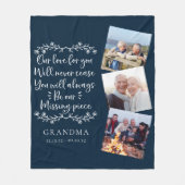Blauwe foto's Memorial Keepsake Fleece Deken (Voorkant)