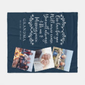 Blauwe foto's Memorial Keepsake Fleece Deken (Voorkant (Horizontaal))