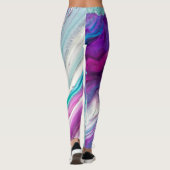 Blauwe framboos abstracte leggings (Achterkant)