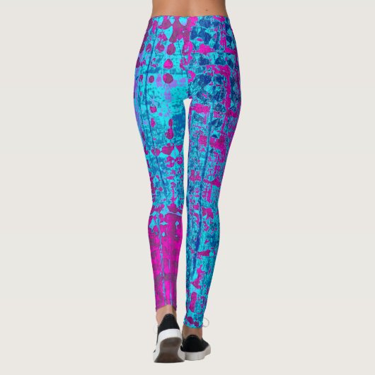 Blauwe frambozen leggings (Achterkant)