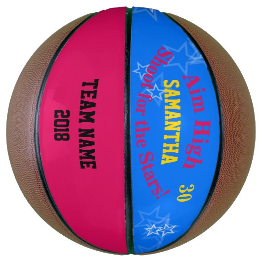 Blauwe frambozen Persoonlijke benaming Stars Baske Basketbal (Verticaal)