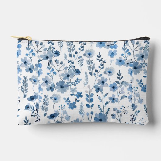 Blauwe Franse bloemen Etui (Voorkant)