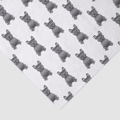 Blauwe Franse Bulldog / Frenchie Cartoon Dog Patte Tissuepapier (Detail)