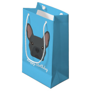 Blauwe Franse Bulldog kleine geschenkzak Klein Cadeauzakje