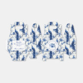 Blauwe Franse Chinoiserie Peacock bruiloft Bedankdoosjes (Uitgevouwen)