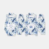  Blauwe Franse Chinoiserie Peacock bruiloft Bedankdoosjes (Uitgevouwen)
