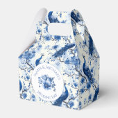  Blauwe Franse Chinoiserie Peacock bruiloft Bedankdoosjes (Voorkant Zijde)