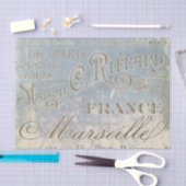 Blauwe Franse Stad Names Paris Tissue Paper Tissuepapier (Craft)