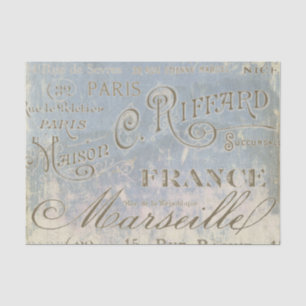 Blauwe  Franse Stad Names Paris Tissue Paper Tissuepapier