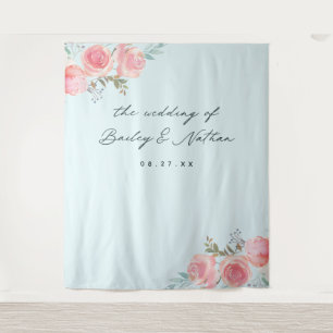 Blauwe Franse Tuin Trouwfotografie Achtergrond Wandkleed