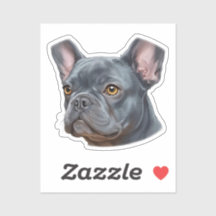 Blauwe Frenchie Portret Schilderachtige Sticker