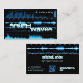blauwe frequentiegolven DJ/producent visitekaartje (Voorkant / Achterkant)
