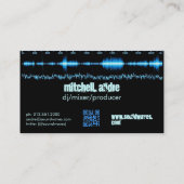 blauwe frequentiegolven DJ/producent visitekaartje (Achterkant)