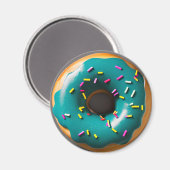 Blauwe Frosted Donut met Sprinkles Magneet (Voorkant / Achterkant)