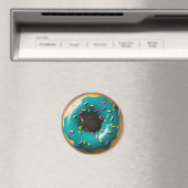 Blauwe Frosted Donut met Sprinkles Magneet (Insitu (Vaatwasser))