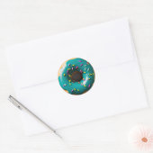 Blauwe Frosted Donut met Sprinkles Ronde Sticker (Envelop)