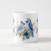 Blauwe Gaai Groet Extra Grote Beker (Voorkant)