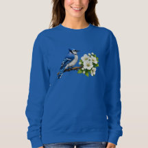 Blauwe Gaai met Witte Bloesems