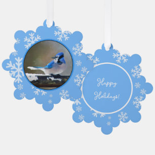 Blauwe Gaai Schilderij - Originele Vogel Kunst Ornament Kaart