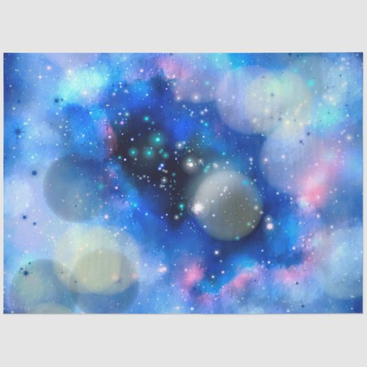 Blauwe Galaxy-serie ontwerp 1 Tissuepapier (Voorkant)