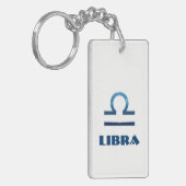 Blauwe galg Zodiac-tekens op wit Sleutelhanger (Voorkant Links)