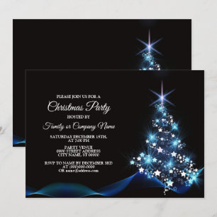 Blauwe garnaal van kerstfeest Zwarte Elegant Kaart