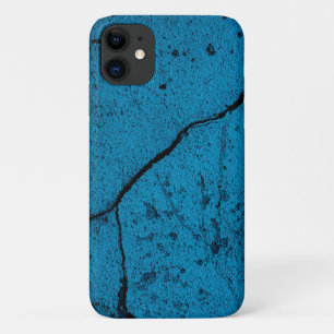 Blauwe gebarsten muur achtergrond iPhone 11 hoesje