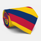 Blauwe Geel en Rode Universiteitsband Stropdas (Opgerold)