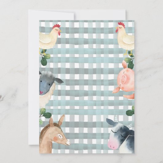 Blauwe gegiste Boerderij en trekkerbaring Kaart (Achterkant)