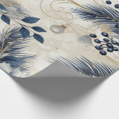 Blauwe geïnspireerde bloemen cadeaupapier (Hoek)