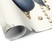 Blauwe  geïnspireerde bloemen cadeaupapier (Rol Hoek)