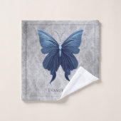 Blauwe gejuwelde vlinder bad handdoek (Wasdoekje)