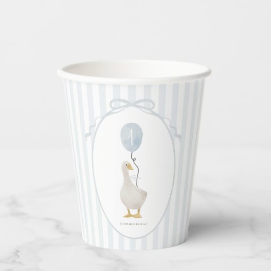 Blauwe Gekke Goose Paper Cup Papieren Bekers (Voorkant)