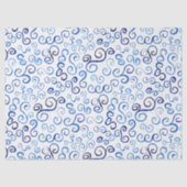 Blauwe gekleurde krommen afspelen tissuepapier (Voorkant)