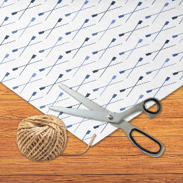 Blauwe gekruiste riemen patroon sporten tissuepapier