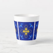 Blauwe & Gele Azulejos Latte Mok (Voorkant)