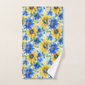 Blauwe Gele Bloemen   Bad Handdoek (Handdoek)