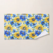 Blauwe Gele Bloemen   Bad Handdoek (Handdoek)