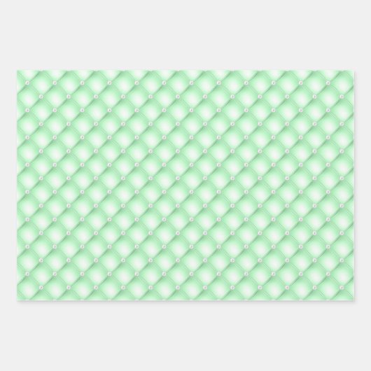 Blauwe, Gele en Groene Getufte Parels Inpakpapier Vel (Voorkant 3)