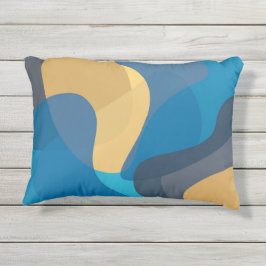 Blauwe, gele, koele, trendy stedelijke golvende il buitenkussen