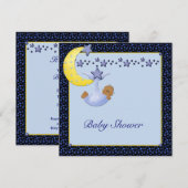 Blauwe Gele Maan Sterren Jongen Etnische Douche Kaart (Voorkant / Achterkant)