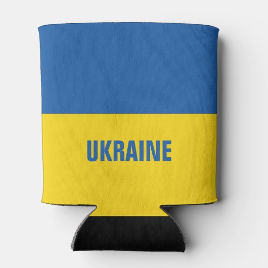 Blauwe gele Oekraïense vlag koelbox Oekraïne Blikjeskoeler (Achterkant)